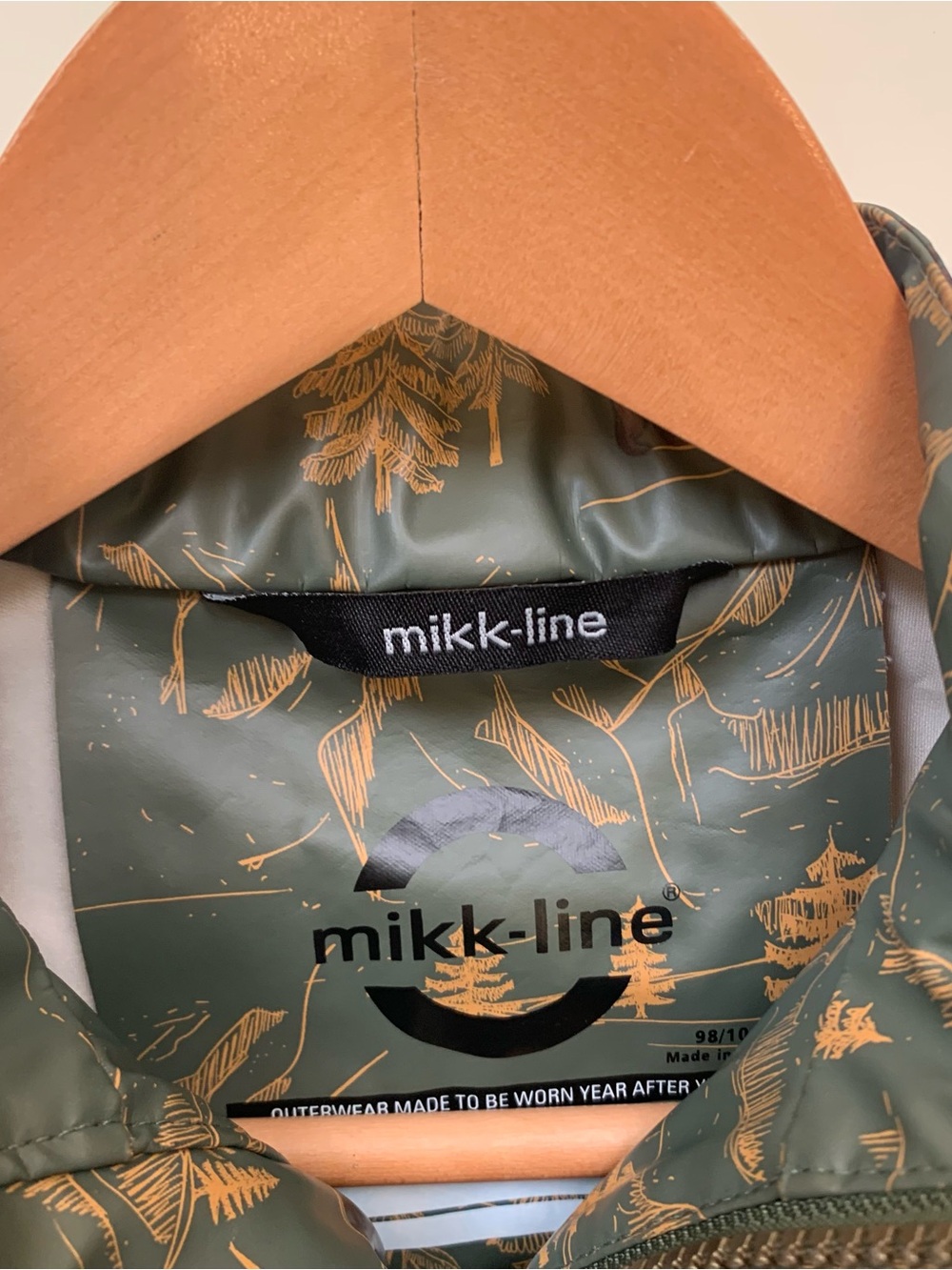 Mikk-line Forest Print Kids Rain Jacket - Green Danish Outdoors - Picture 4 of 15